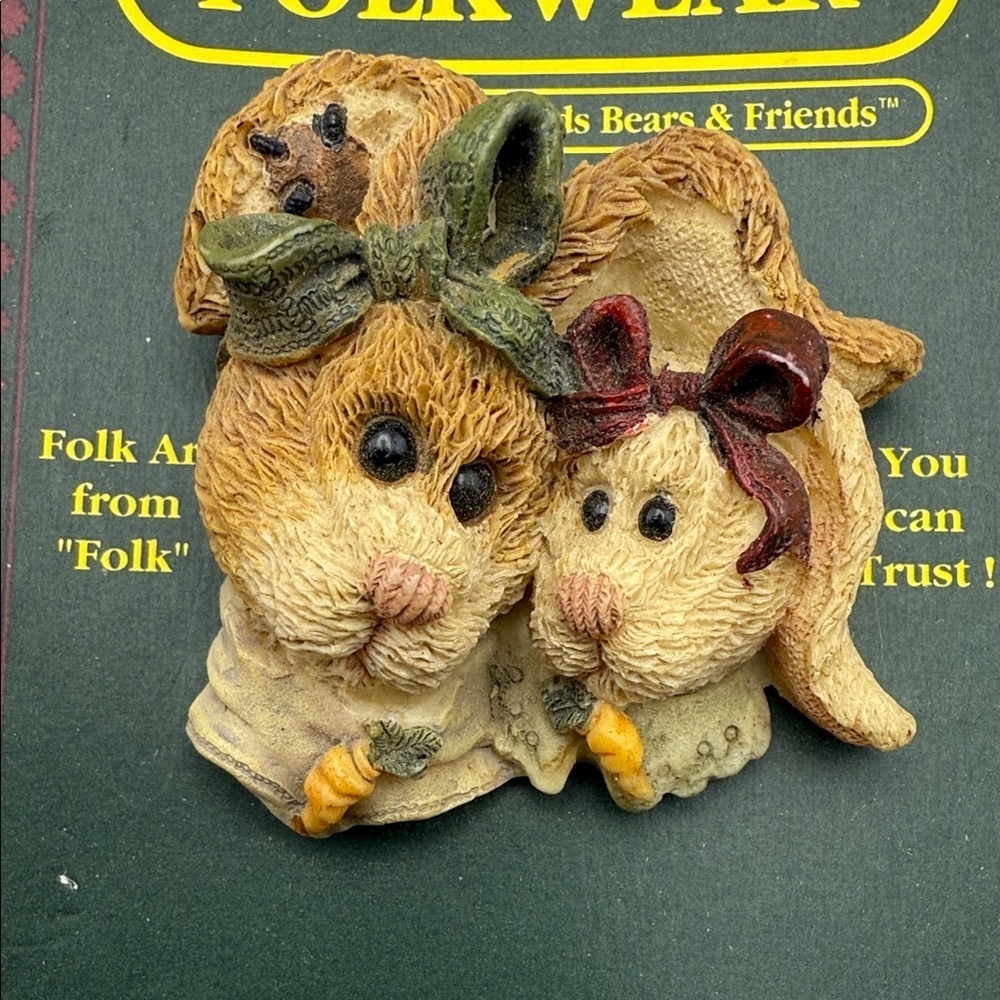 Boyds Bears Folkwear Alice & Emily Friendship Brooch Pin - Picture 2 of 3